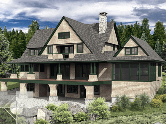 Portfolio image of a residential architectural design on the Sheepscoto River in Edgecomb, Maine by Phelps Architects.