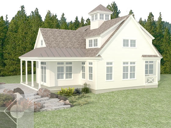 Portfolio image of a residential architectural design in Nobleboro, Maine by Phelps Architects.