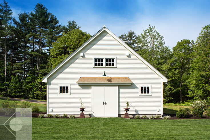 Barn doors of the 1812 Farm: Service - Utility Building.