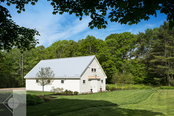 Side view of the 1812 Farm: Service - Utility Building in Bristol, Maine.