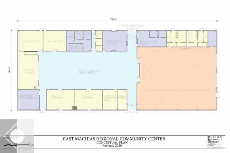 East Machias Regional Community Center drawing by Phelps Architects.