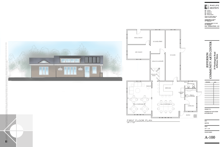 Drawing of the Jefferson Village Community Arts Center renovations by Phelps Architects.