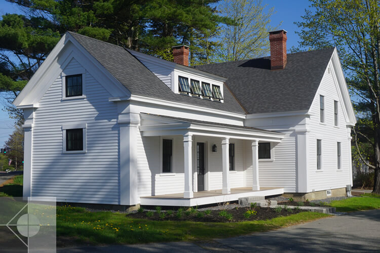 In-town professional building renovation in Damariscotta, Maine renovation by Phelps Architects.