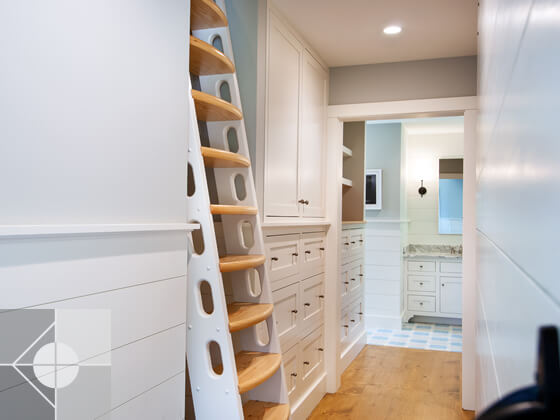 Built in ladder to next floor.