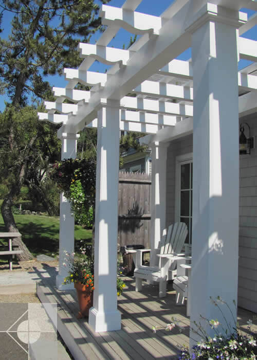Exterior landscape design for Island Grocery, South Bristol, ME by Michelle B. Phelps, Assoc. AIA.