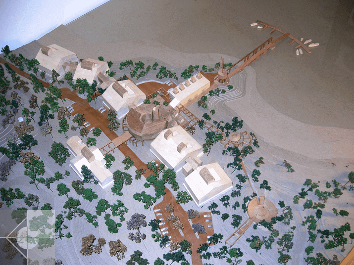 Overhead view close up of the Marine Research Facility Site Model Study by Phelps Architects.